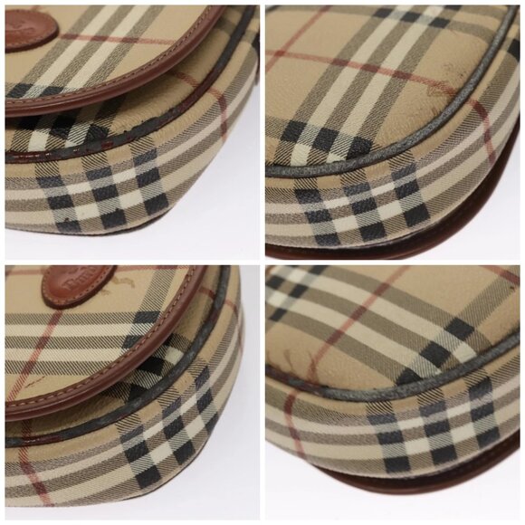 Burberrys Nova Check Shoulder Bag PVC Leather Beige Auth 110021 - Picture 16 of 16